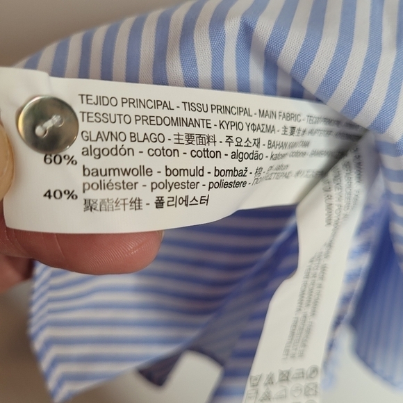 Zara Blue and White Striped Peplum Top - Picture 13 of 13